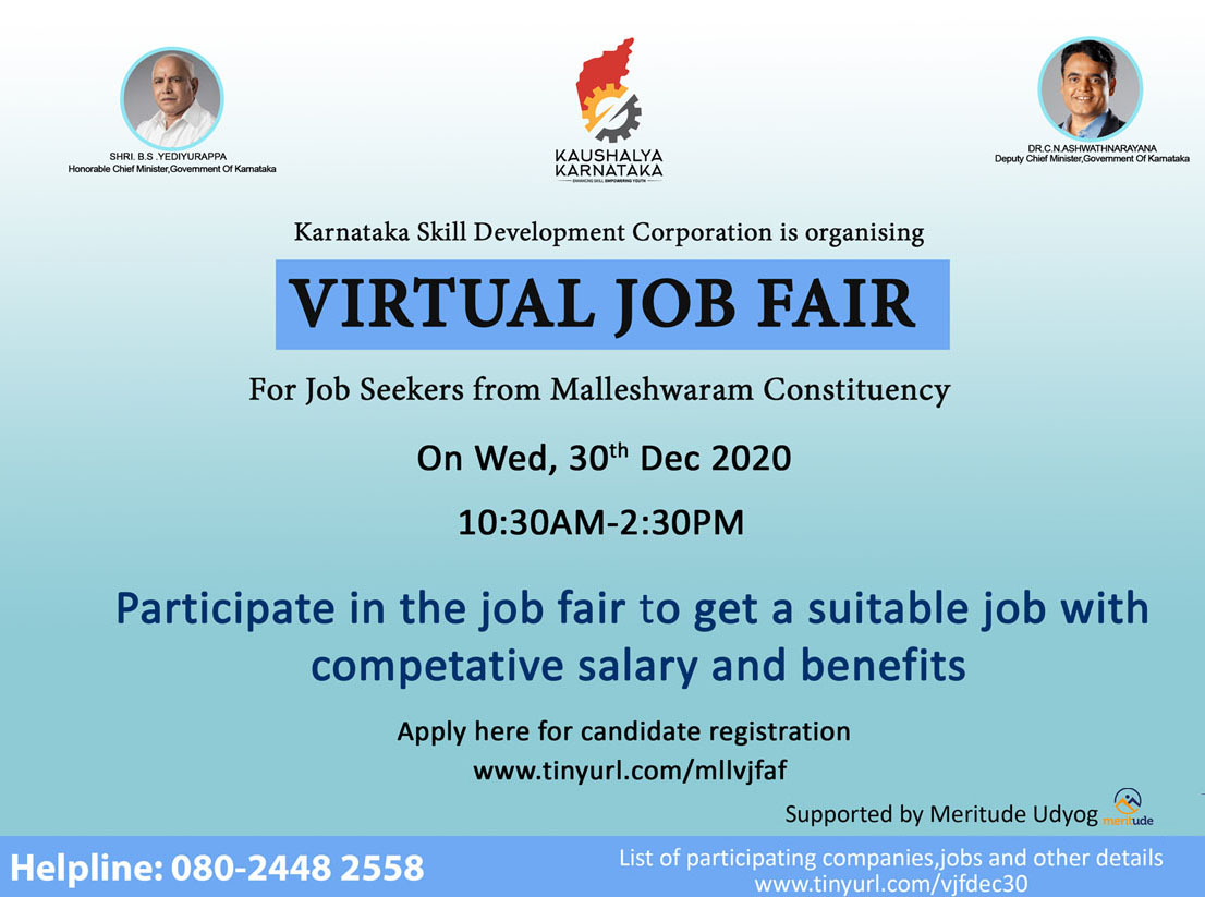 Virtual Job Fair Malleshwaram Dec 30